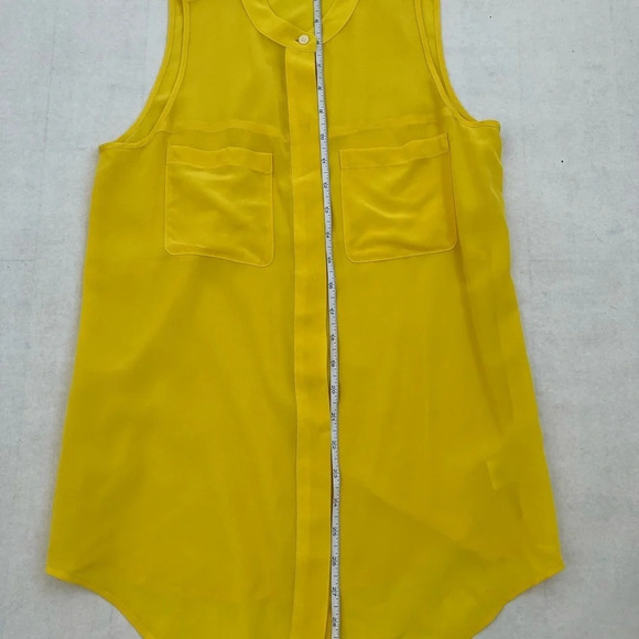 Anthropologie Broadway and Broome Yellow Women’s Silk Sleeveless Top Size Small - Picture 4 of 8